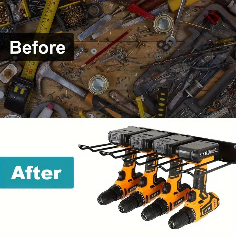 2 Pcs of Heavy-duty Power Tool Storage Box Wall-mounted - Garage Storage Rack Set for Drill Rod Rack Organization and Storage.