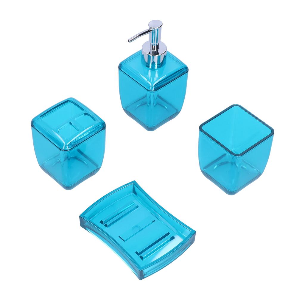 Набор для ванной 4 предмета: дозатор для мыла, подставка для зубных щеток, стакан для полоскания, мыльница, принадлежности для ванной