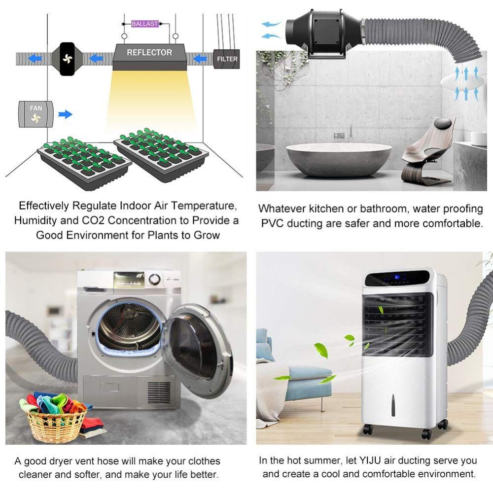 4-дюймовый шланг для вентиляции сушилки серый выхлопной патрубок профессиональная воздуховодная система кухня