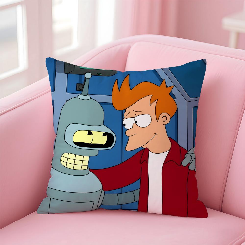 Чехол на подушку с принтом из аниме F-Futurama для дома и автомобиля, многоцелевой чехол для подушки - Двусторонний, мягкий и прочный для повседневного использования