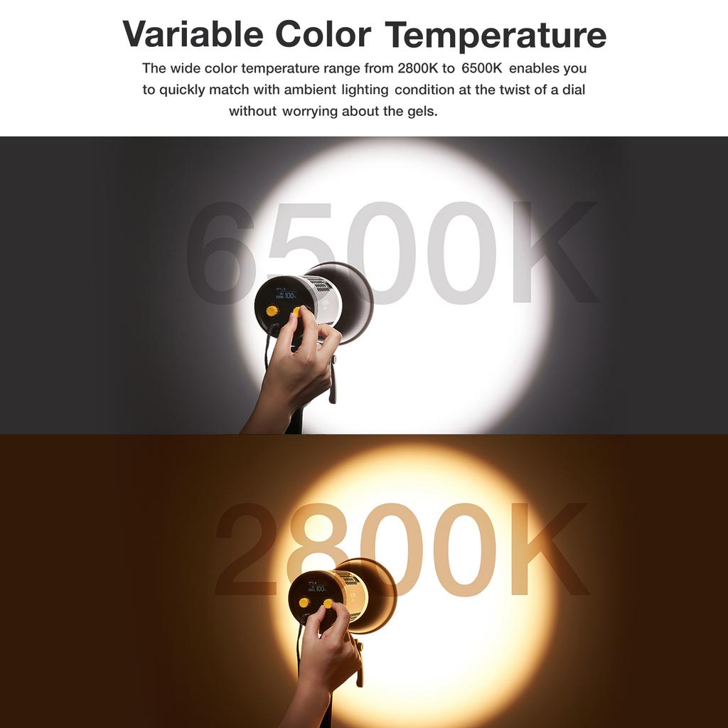 Godox ML60Bi Светодиодный студийный светильник для фотосъемки, 60 Вт, двухцветный, температура 2800-6500K, CRI96 TLCI97