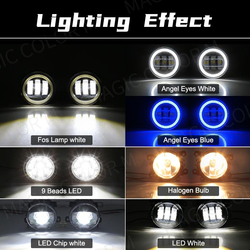 LED Fog Lamps For Ford Edge 2015 2016 2017 2018 DRL Daytime Running Lights Angel Eyes Halogen Auto Headlight Car Accessories 12V