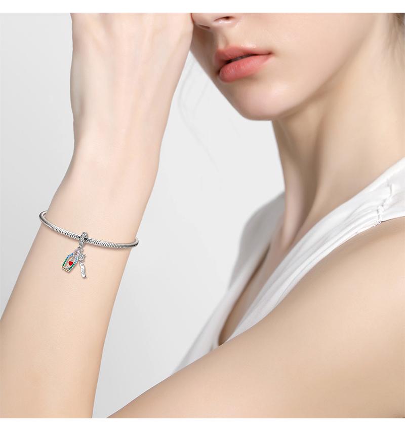 Прыгающие бусины в виде сердца дельфина в форме ракушки, подлинные бусины из стерлингового серебра 925 пробы с цирконием, женские ювелирные изделия, изысканные аксессуары