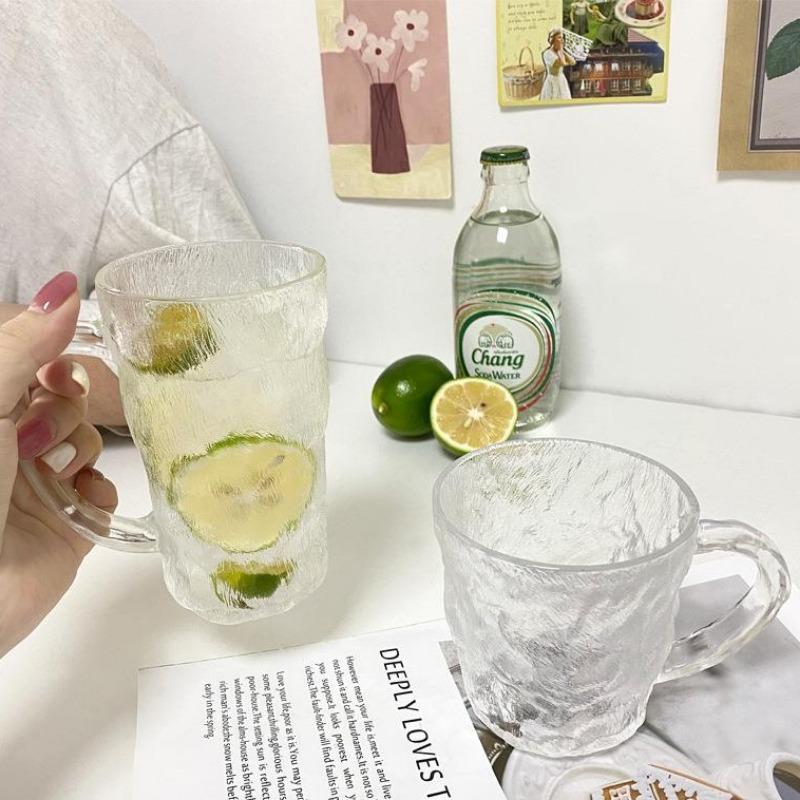 Кофейные кружки, стеклянные чашки с рисунком ледника и ручкой, стаканы для питья сока, кружка для напитков, кружка для десерта, молочная кружка, посуда, бутылка для воды