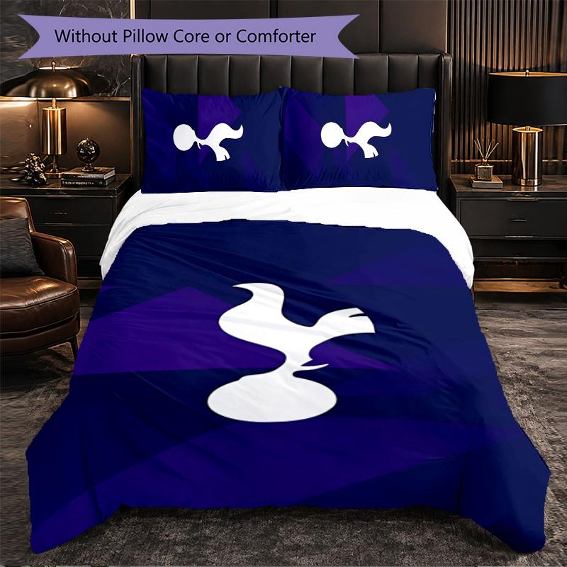 Tottenham Hotspur 3 Piece Bedding Set Soft Duvet Cover Set with Pillowcases Printed Bedroom Decor Set for Home
