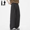 izzue it Men's American Retro Loose Straight Casual Trousers