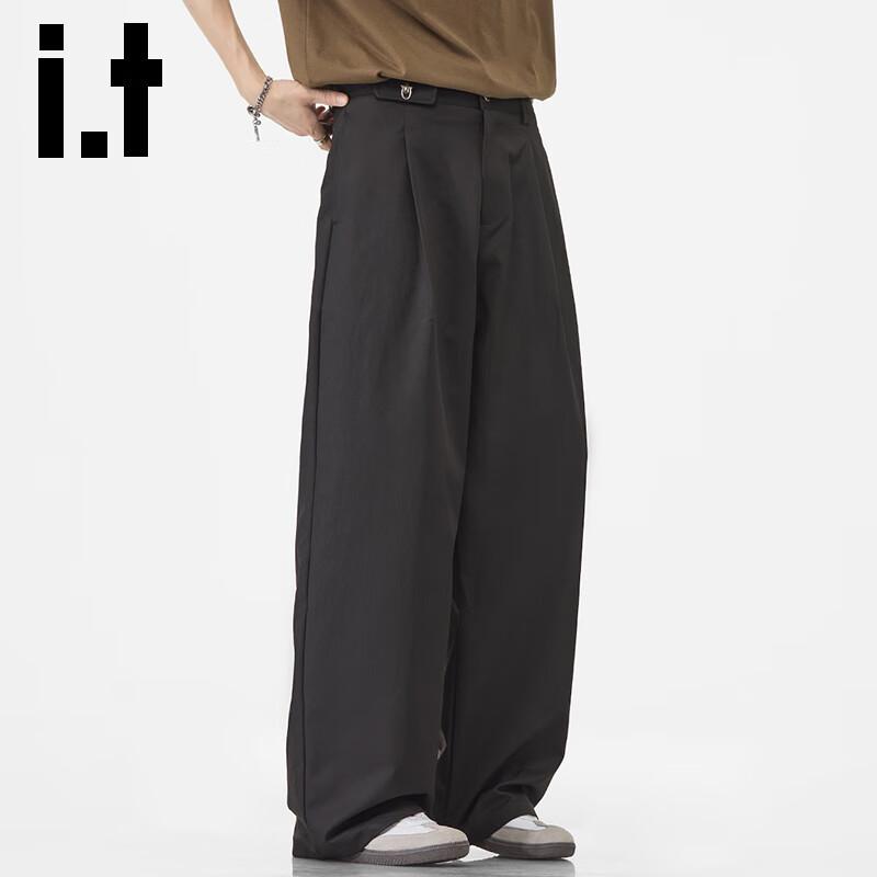 izzue it Men's American Retro Loose Straight Casual Trousers