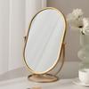 360° Rotatable Makeup Mirror Oval Desktop Stand Mirror Iron Art Vanity Mirror TableTop