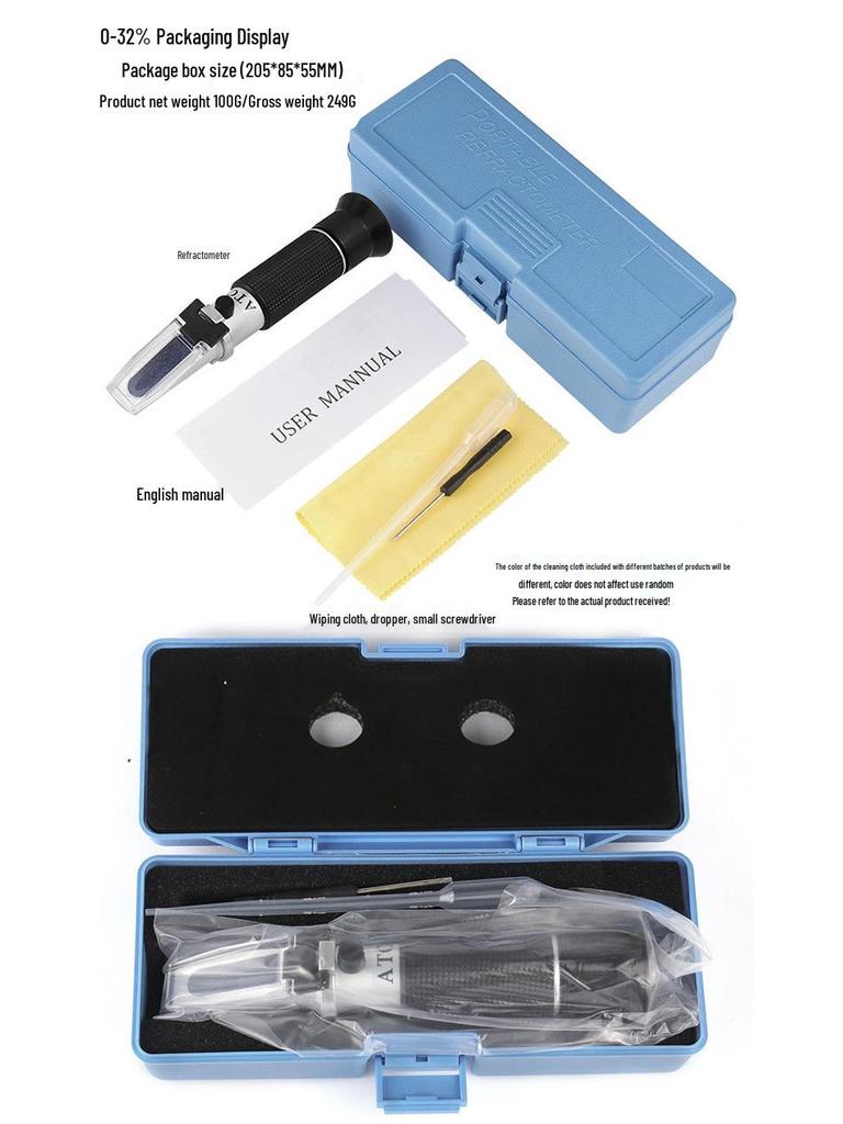 Portable 0-32/90 Brix Optical Refractometer for Food & Beverage Sugar Detection