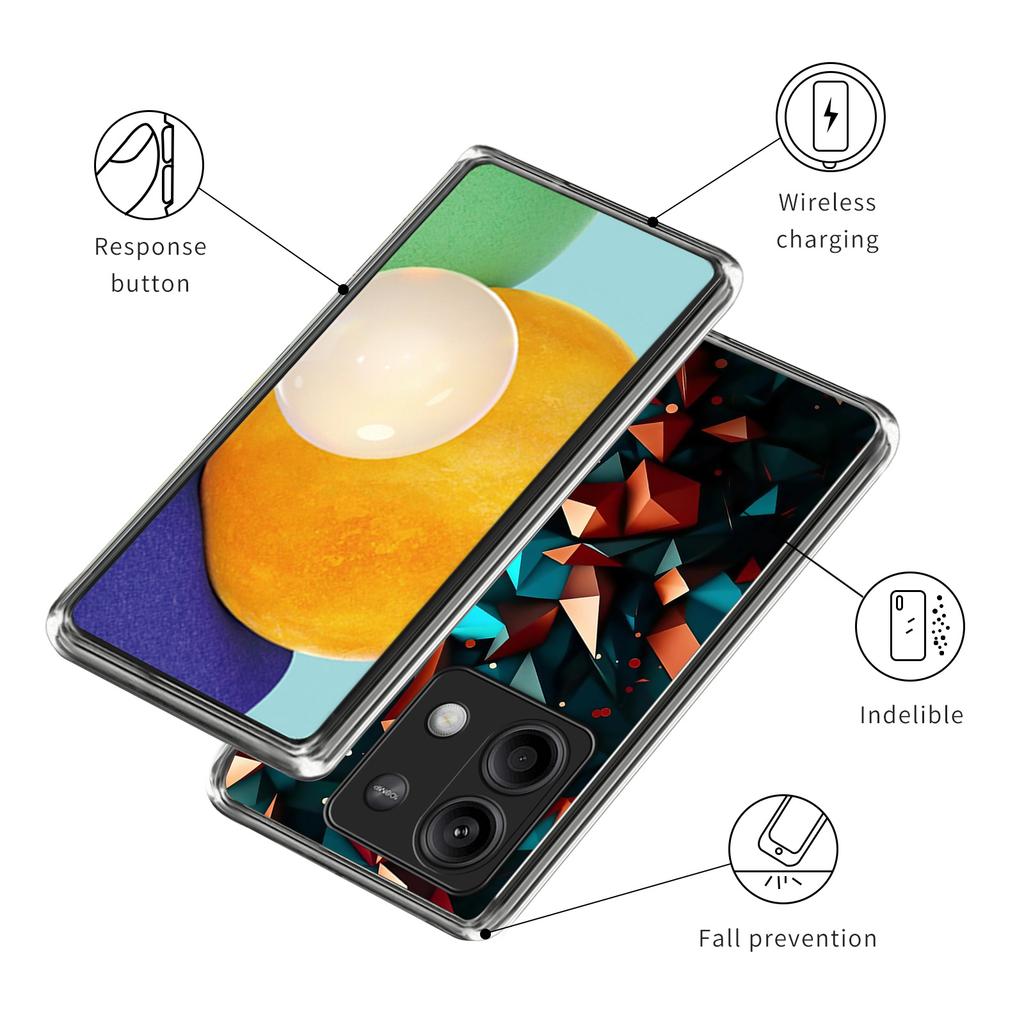 Чехол для Xiaomi Redmi Note 13 5G, амортизирующий ТПУ с принтом
