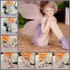 Purple Fairy Girl Miniature Winged Angel Flying Miniature Gift Flower Fairy Figurine  Desktop