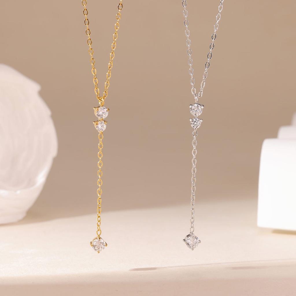 Simplicity Necklace for Women18K Gold Dainty Drop Necklace for Girl Trendy Stainless Steel Pendant Necklace Jewelry