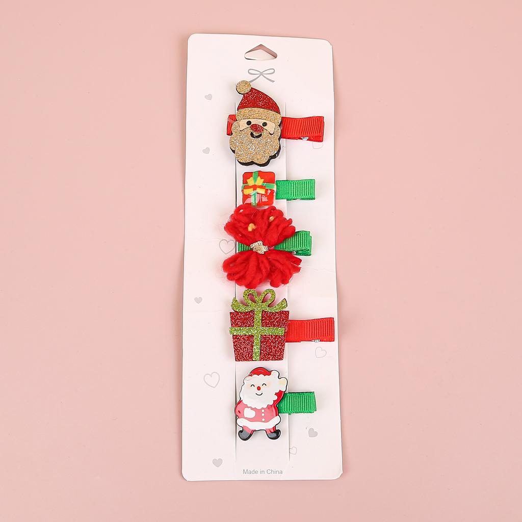 5 шт./набор Детские рождественские заколки для волос Лось Снежинка Заколки Детские заколки Рождественские подарки Аксессуары для волос