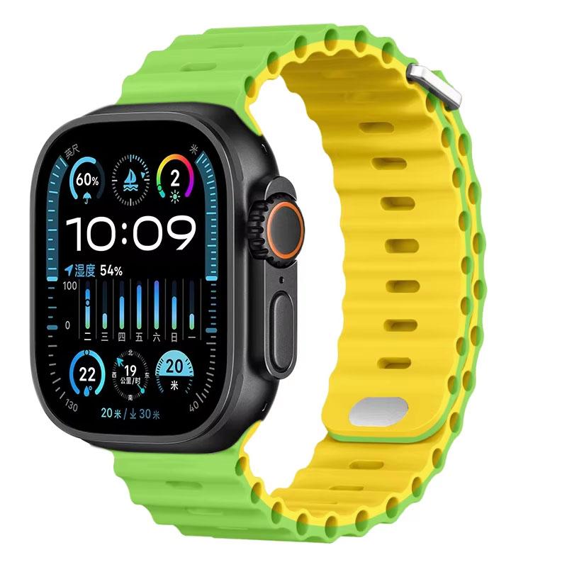 Силиконовый ремешок 'Океан' для Apple Watch Band Ultra 3/2 49мм 46мм 45мм 42мм 44мм 41мм Спортивный браслет iWatch 11 10 9 8 7 6 5 SE ремешок