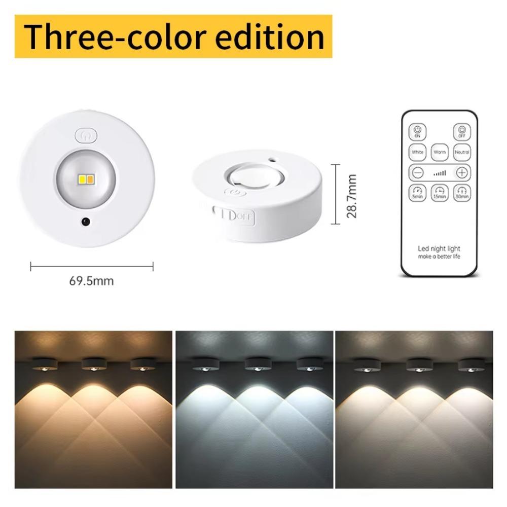New ABS Led Spotlight Rechargeable RGB White Under Cabinet Lights with IR Remote Control Dimmable Night Light For Display Closet