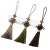 Tassel Charm Fringe Set of 3 Chinese Knot DIY Decorative Tsumami Zaiku Tassel Keychain Tassel Obi Kanzashi Jewelry Souvenir DIY Fan Set Tassels,