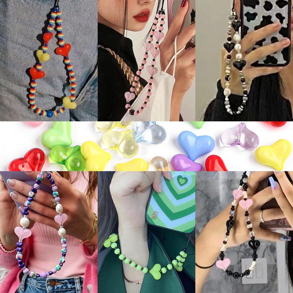 20 шт. акриловые прозрачные бусины в форме сердца для DIY ожерелье, браслет, серьги, изготовление ювелирных изделий, аксессуары для рукоделия