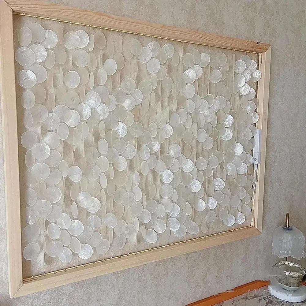 2026 round Capiz Shells Natural White with Holes for Wind Chimes Jewelry Making Home Decor Latest Models