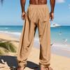 Men’s Lightweight, All-season, Loose-fitting Linen Beach and Leisure Trousers