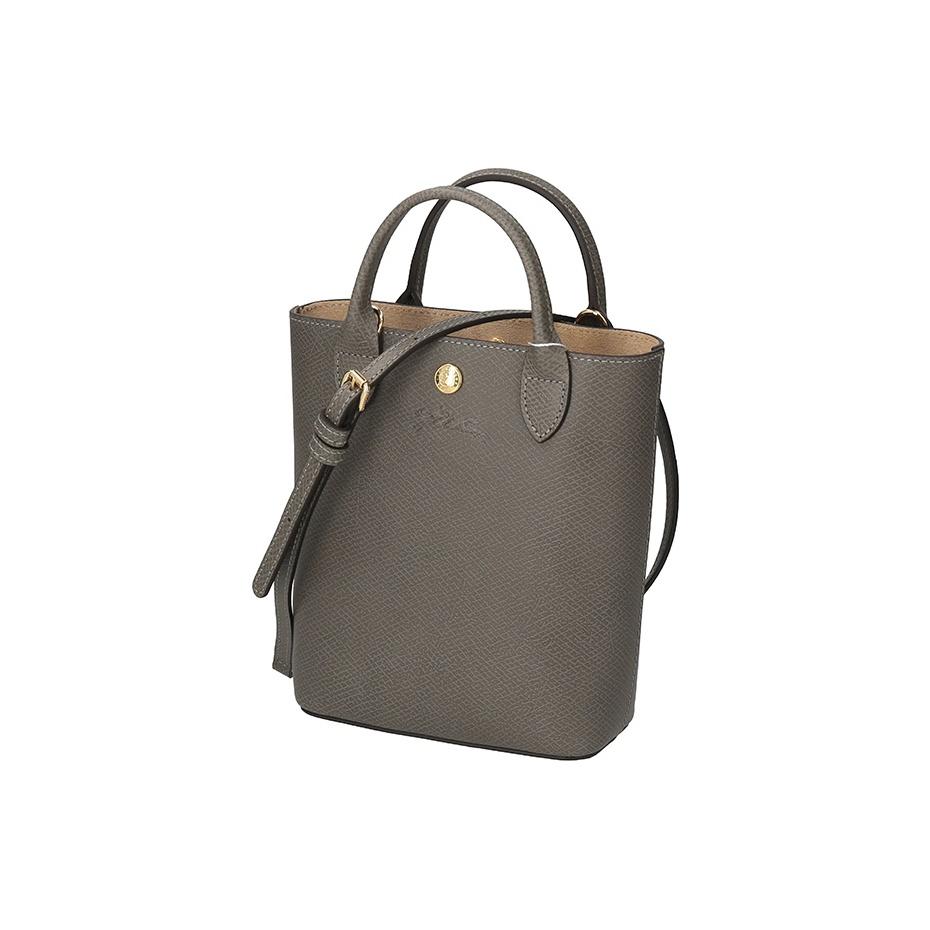 Longchamp Épure Detachable Adjustable Shoulder Strap Gold Metal Fastener Closure Leather Mini Handbag Women Handbags Gray 10269HYZP55
