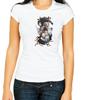 Anime Character Art White 3/4 Short Sleeve T Shirt Woman F435