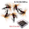 5/10/20/25Pcs/Box Caddisfly Dries Fishing Fly Lure Artificial Insect Bait Trout Fly Fishing Artificial Bait