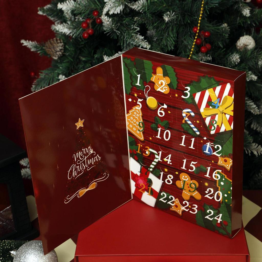 2026 DIY Empty Countdown Calendar Box 24Days Refillable Calendar Christmas Boxes New Year Holiday Box For Candy Window Fireplace