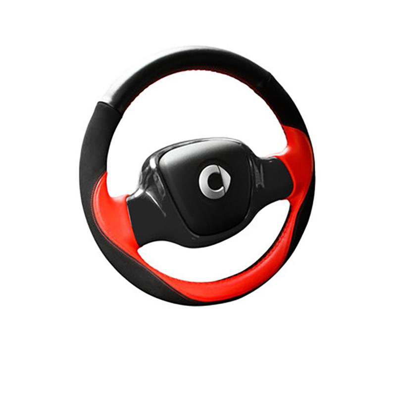 Автомобильный чехол из натуральной кожи для ручного шитья, чехол на руль, украшение интерьера, аксессуары для 09-14 Smart 451 Fortwo