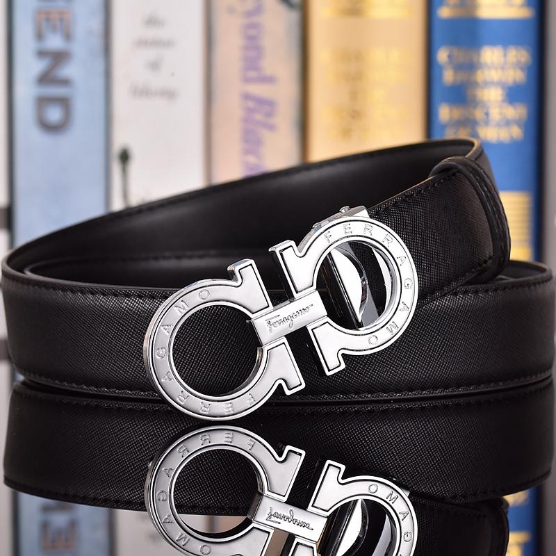 Salvatore Ferragamo 3.3cm Men's Belt Luxury Brand Designer Belt Suit Jeans Formal Brand