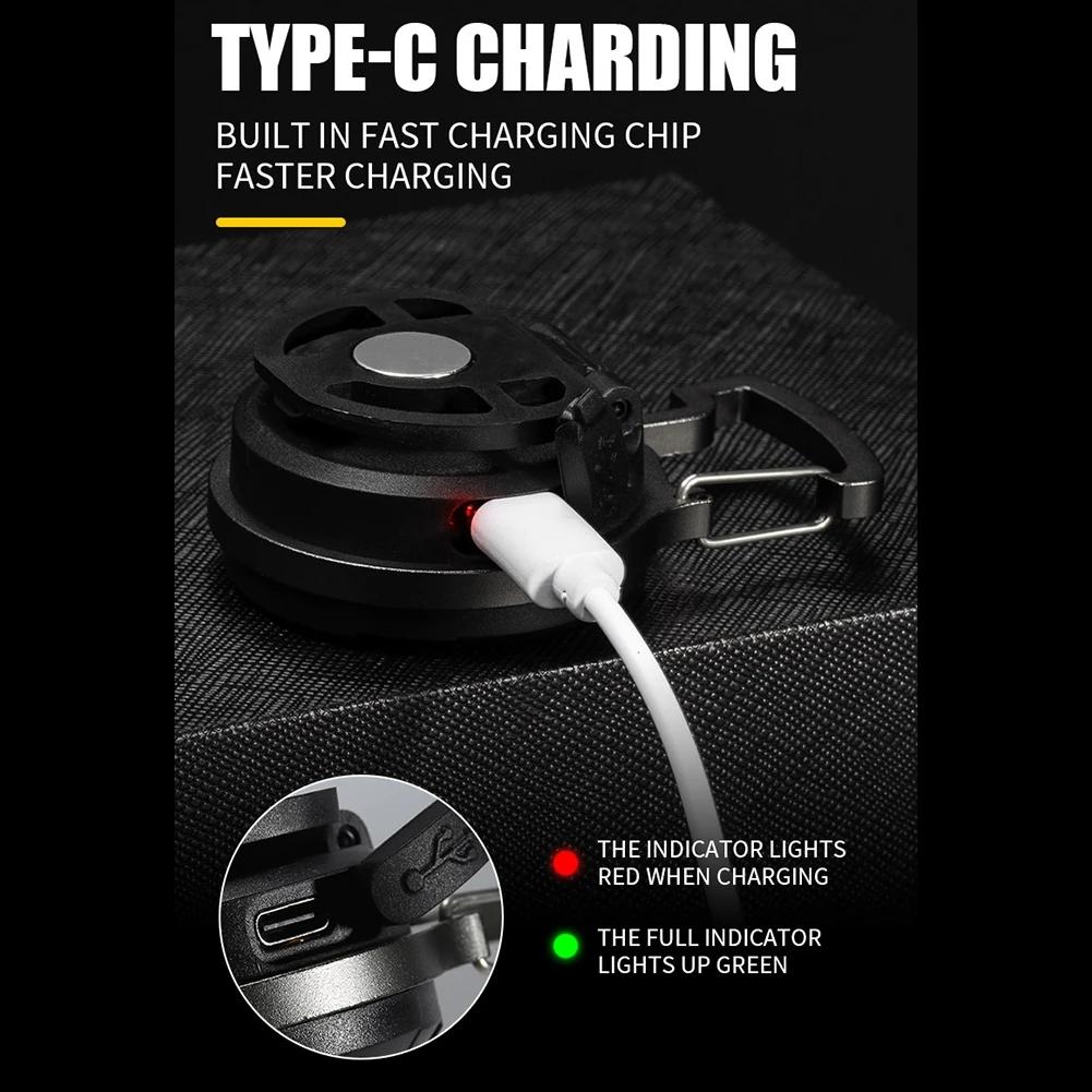 Мини светодиодный фонарик, рабочий свет, перезаряжаемый брелок, портативный карманный фонарик со штопором, уличный светильник