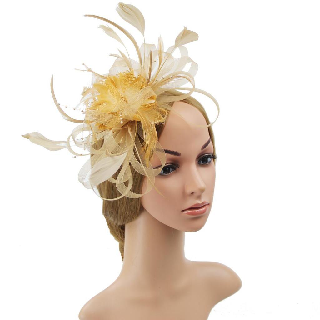 Large Wedding Feather Hair Fascinator On Headband Ladies Day Royal Ascot Races Aliceband Net