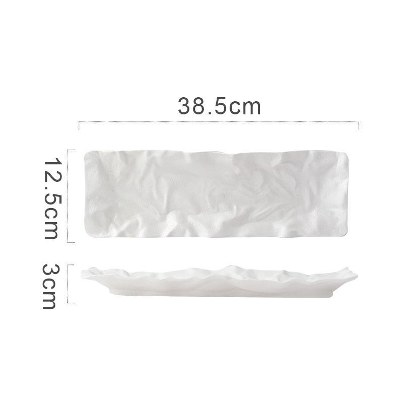 Креативная керамическая обеденная тарелка для ресторана, гофрированная текстура, суши-тарелка, тарелка для сашими, тарелки для закусок, рыбные тарелки, столовые приборы сплошного цвета