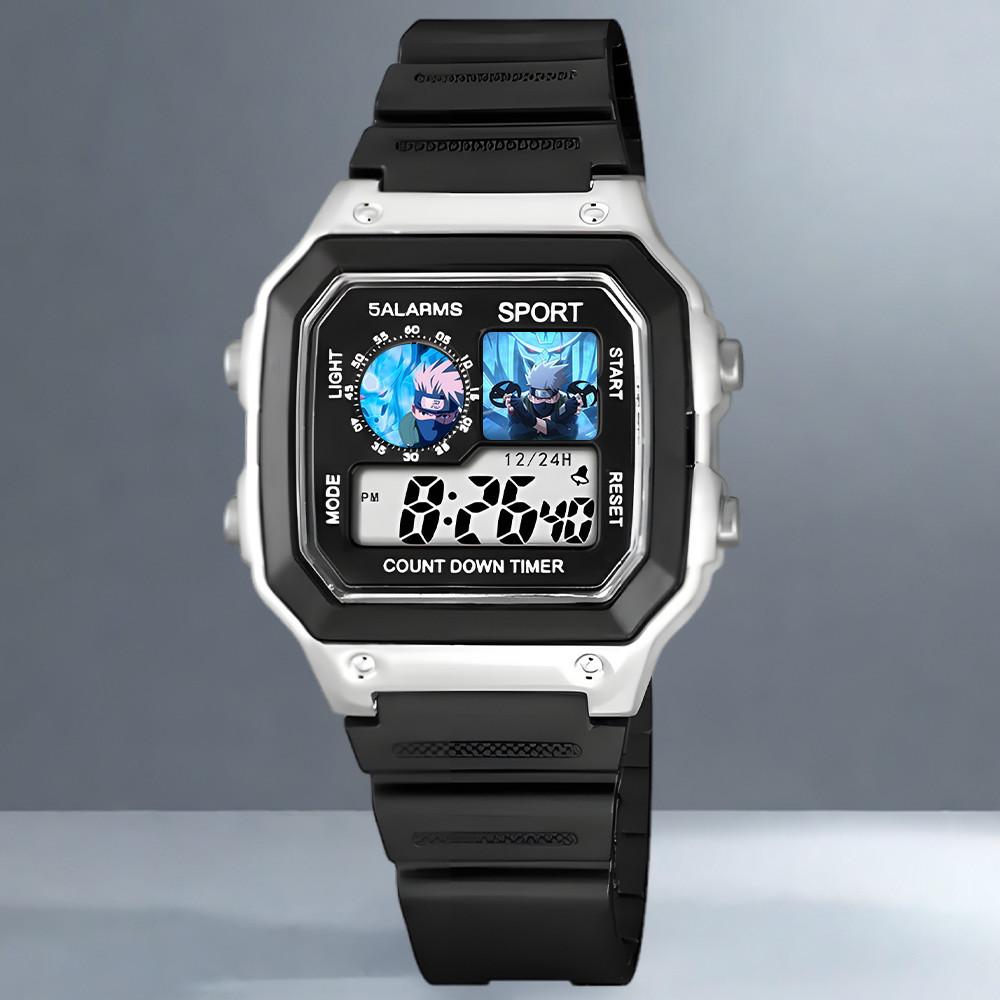 Наруто, Какаши Саске, Аниме Куб, Водонепроницаемые Студенческие Спортивные Электронные Часы, Будильник, Ночник