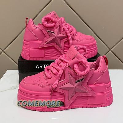 Женская спортивная обувь 2024 года, новая весна-осень, удобная модная белая женская обувь для скейтбординга с толстой подошвой, женские повседневные кроссовки