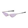 Fashion Slim Metal Triangle Cat Eye Sunglasses for Women Men Designer Trendy Ocean Lens Half Frame Cateye Sun Glasses S8807G
