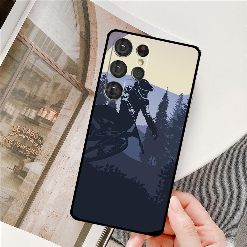 Bike Cycling Art Phone Case For Samsung Galaxy S25 Ultra S9 S10 S20 S22 S21 Plus S23 FE S24 Ultra Full Cover
