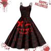 Women's Casual Halloween Printed Suspender Vintage Dress