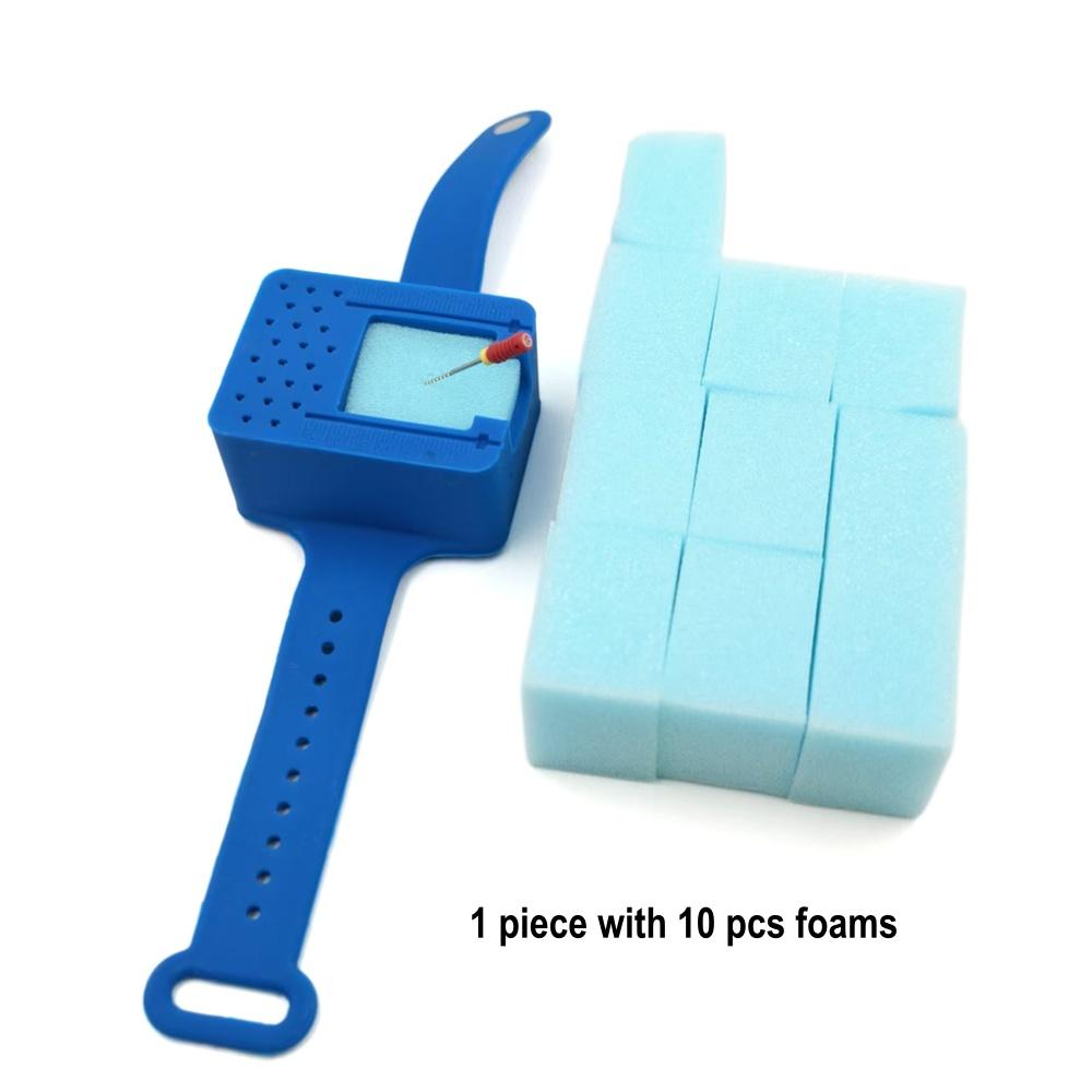 1 Set Dental Endo Measuring Block Wrist Watch with 10 Sponge Blocks Endodontic Files Drill Stand Holder Ruler Autoclavable