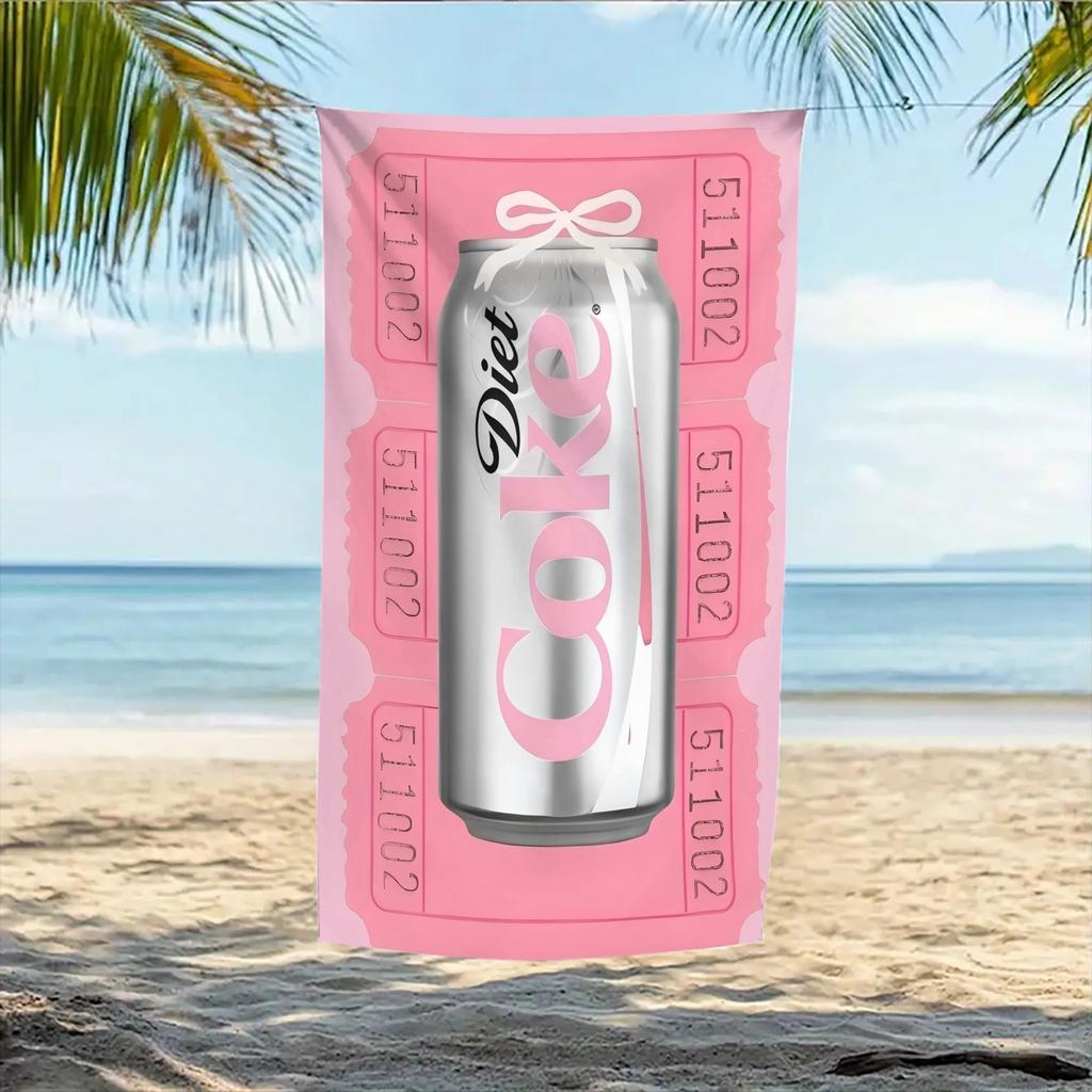 Large Funky Coke Beach Towel Bath Towel 70x140cm Summer Resort Print Gift for Women Men Tropical Beachwear