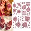 Кружевная тату-наклейка коричнево-красная индийская татуировка хной одноразовая временная тату-наклейка