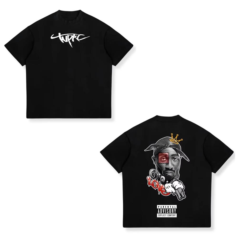 Cotton 2Pac Printed Summer Rapper Tupac Streetwear Y2K Casual Short Sleeve Unisex And Unisex TShirt