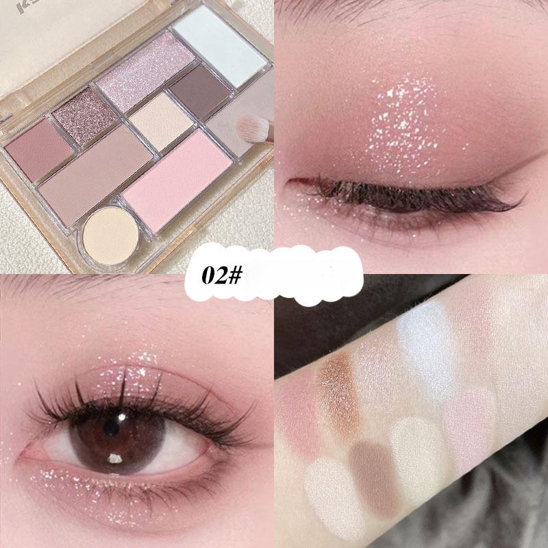 Focus Eye Shadow Palette, Matte Ten-color Pearlescent Glitter, Brightening and Contouring Earth-toned All-in-one Palette