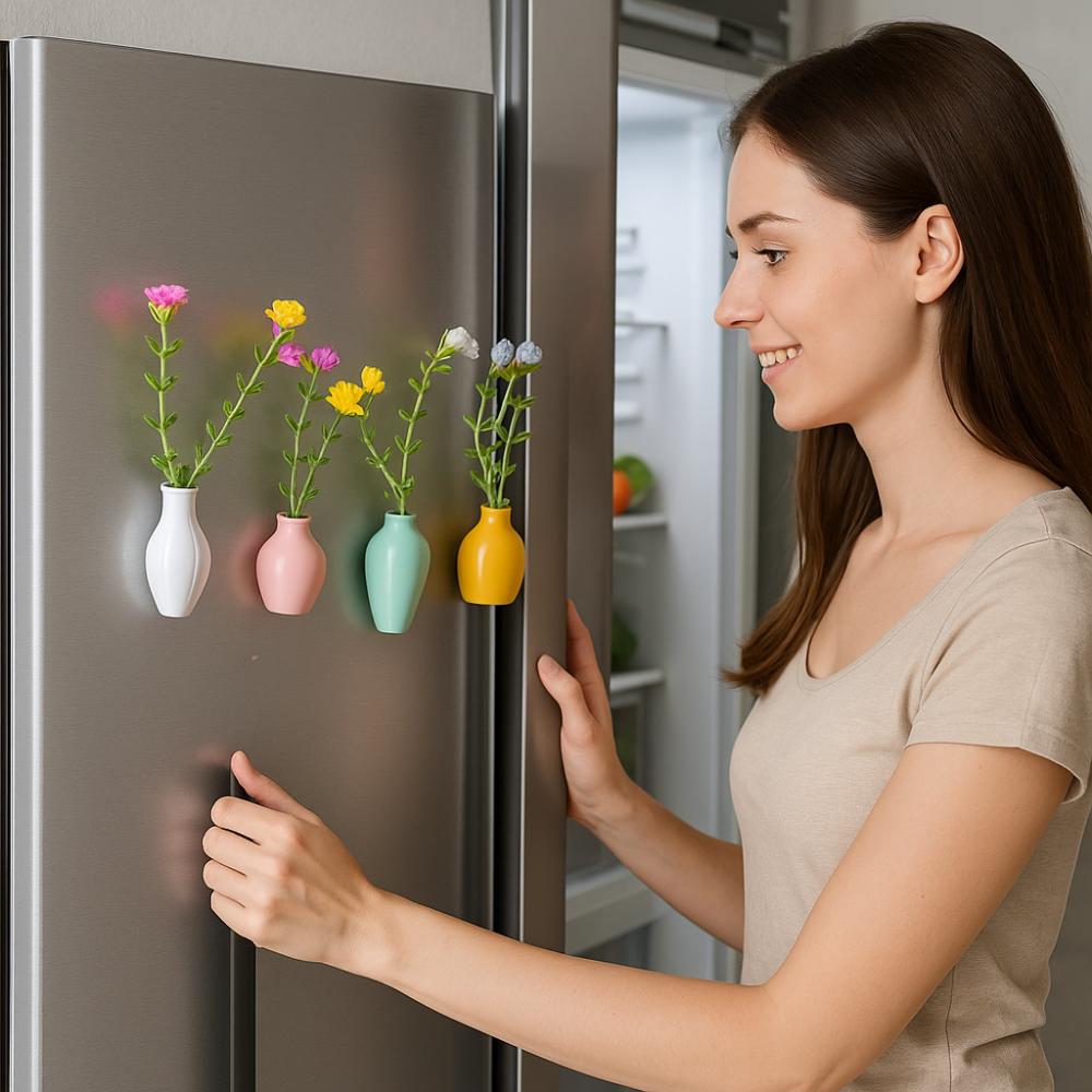 5Pcs Modern Tiny Magnetic Bud Vases DIY Vase Fridge Stickers  Plant Lovers