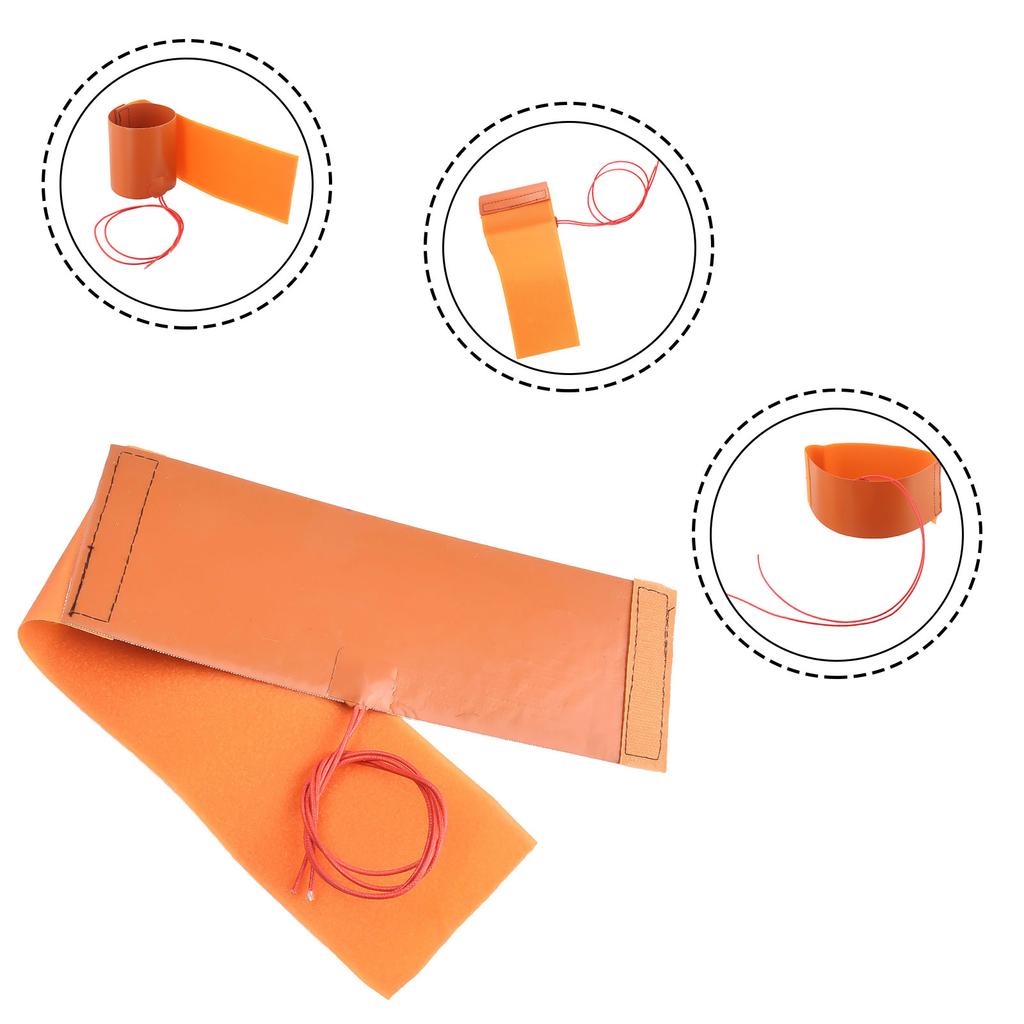 Силиконовый нагреватель для бутылок Гибкий нагревательный коврик 12В 240Вт Элемент Оранжевый 10х30см Высокое качество Совершенно новый Горячая распродажа