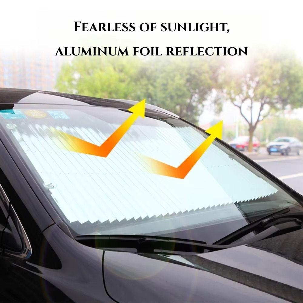 Retractable Set Car Sunshade Automatic Telescopic Windshield Sun Shade Auto Parasol UV Blocking