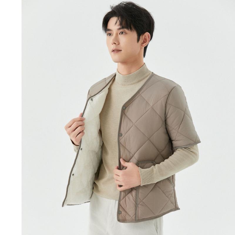 Новая зимняя мужская флисовая теплая домашняя одежда с коротким рукавом, мужская хлопковая стеганая одежда, топ 2455