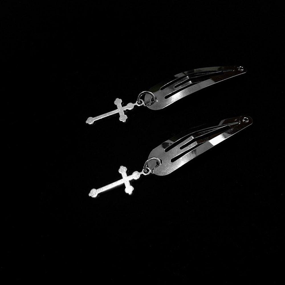 Заколка-капля в виде медведя, крутая заколка-крест в стиле панк, женские аксессуары для волос, шпилька в корейском стиле