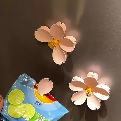 Влагозащитный магнитный зажим Сакура Милый стиль Хранение закусок Зажим для запечатывания Сакура Сохранение продуктов Магнит на холодильник