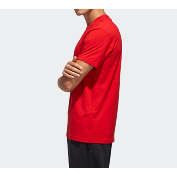 adidas Футболка с коротким рукавом и принтом китайских иероглифов, мужские топы, красная GL5636