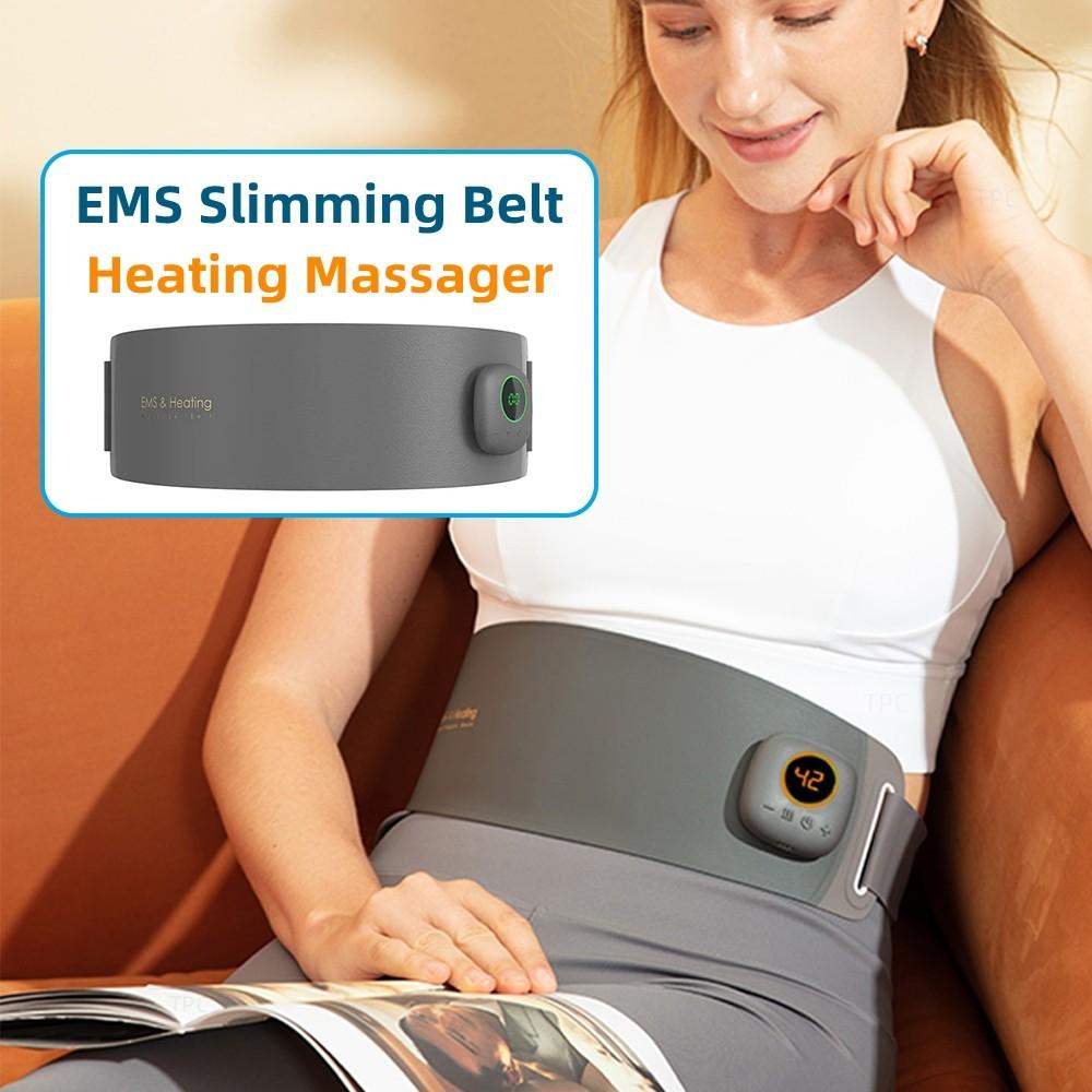 Electric EMS Abdominal Heating Massager Fat Burn Fitness Slimming Belt Waist Belly Weight Loss Training Muscle Stimulator